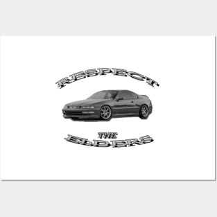 Honda Prelude Black/White 'Respect The Elders' Posters and Art